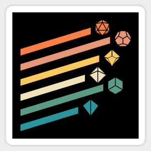 Retro Minimalist Polyhedral Dice Set Tabletop RPG Sticker